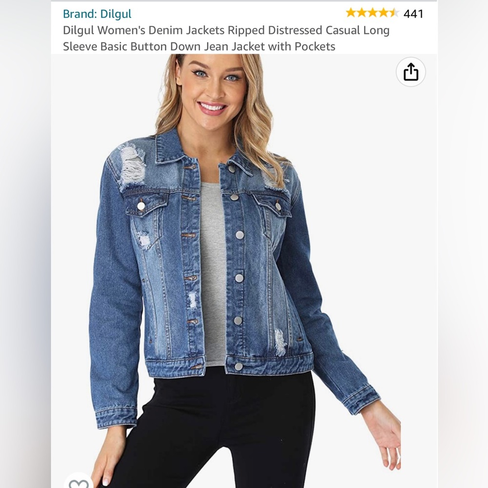 Distressed Jean Jacket. Medium weight. NWOT tags